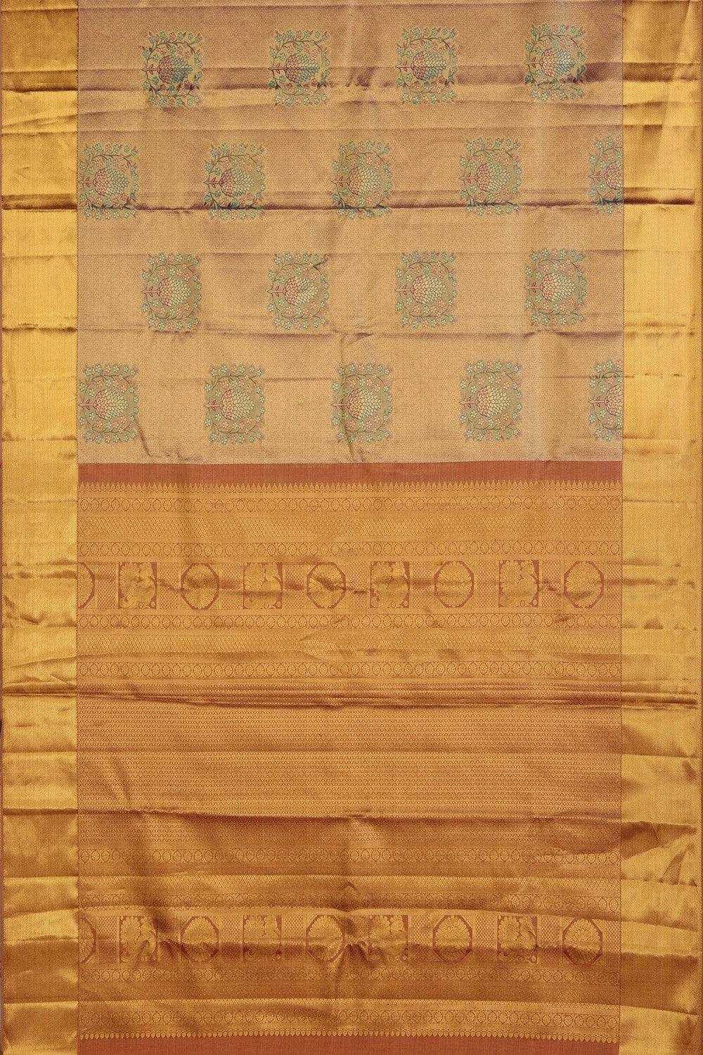 Image of Kanchipattu Gold Tissue Brocade A Rich, Luminous Sheen Saree